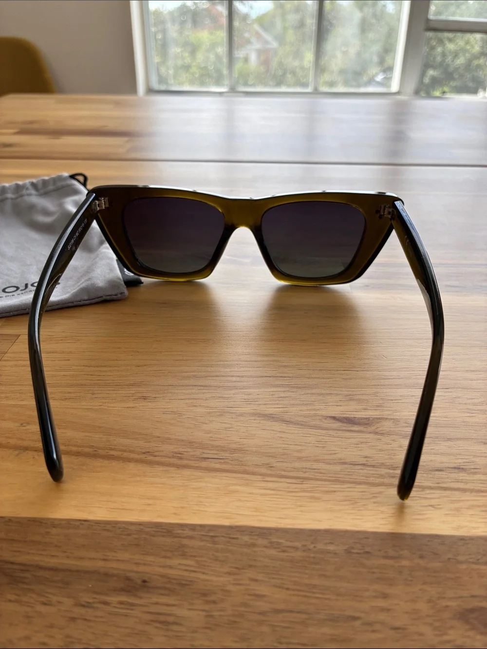 SOJOS Eliza Dark Green Cat Eye Sunglasses